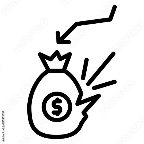Bankruptcy Line Icon