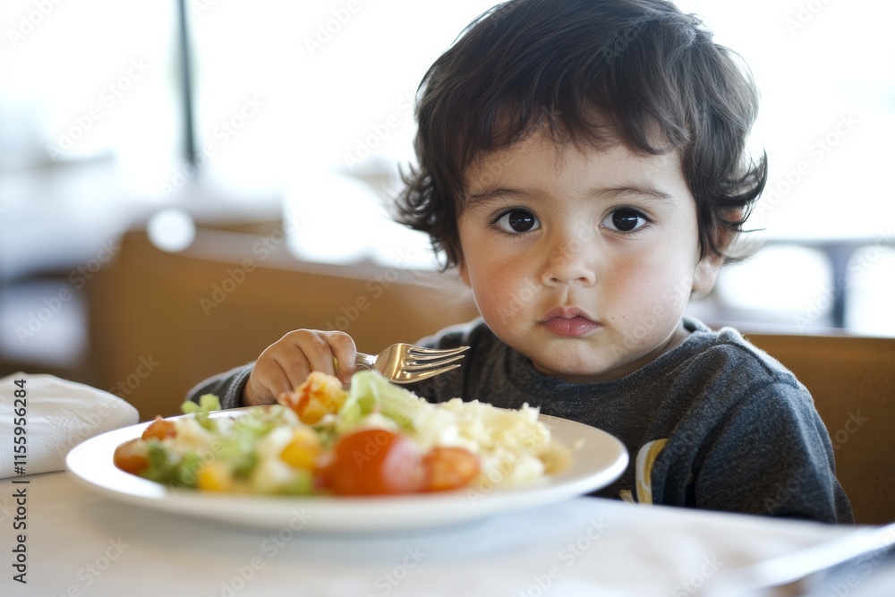 A happy kid boy relishing a fresh salad packed with tomatoes, cucumbers, and different vegetables as a meal or snack. A healthy child enjoying tasty and fresh food at home or at the school cafeteria. A happy kid boy relishing a fresh salad packed with tomatoes, cucumbers, and different vegetables as a meal or snack. A healthy child enjoying tasty and fresh food at home or at the school cafeteria.