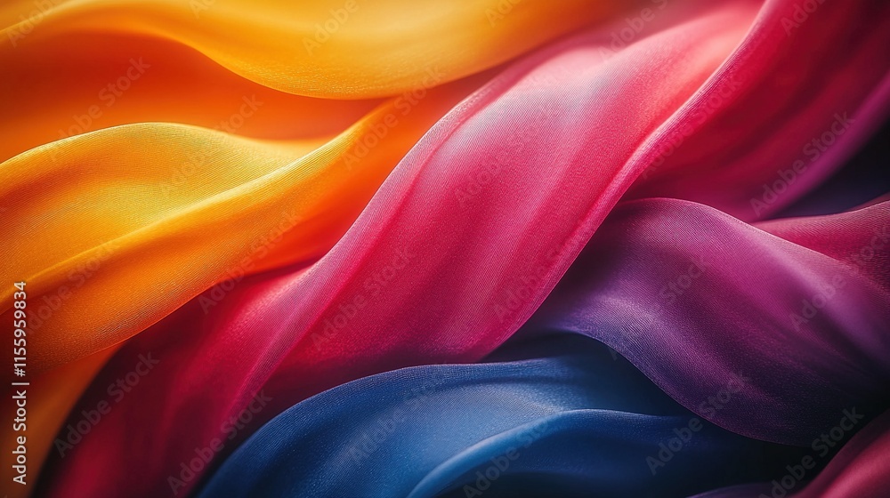 Obraz premium Abstract composition with flowing colorful lines on a vibrant background