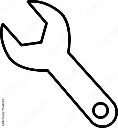 Wrench key icon. Simple wrench tool line vector icon for web design on white background. Automotive Icon. Settings and repair, service sign - stock vector. Mechanic spanner vector.