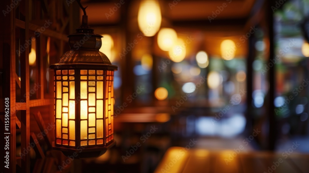 Warm Glow: Illuminated Lantern in a Cozy Setting Warm Glow: Illuminated Lantern in a Cozy Setting