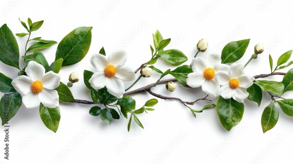 Elegant floral arrangement with magnolia blooms and green leaves studio background artistry Elegant floral arrangement with magnolia blooms and green leaves studio background artistry