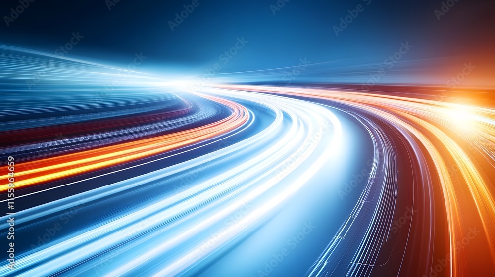 Dynamic Speed Light Trails Night Road Abstract Design Dynamic Speed Light Trails Night Road Abstract Design
