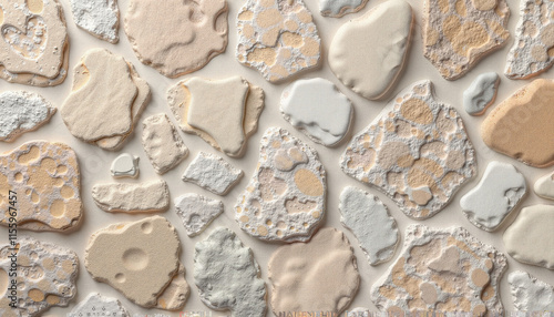 Decorative Stone Mosaic in Natural Beige Tones for Interior Design Applications