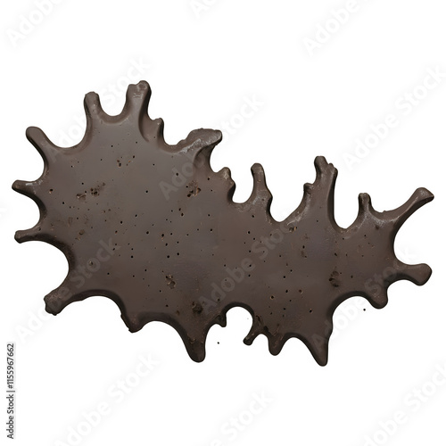 Organic Mud Stain Art on Transparent Background for Environmental and Rugged Themes photo