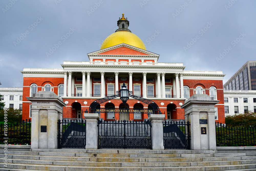 Fototapeta premium State Capitol Building Statehouse Boston Massachusetts MA Capital