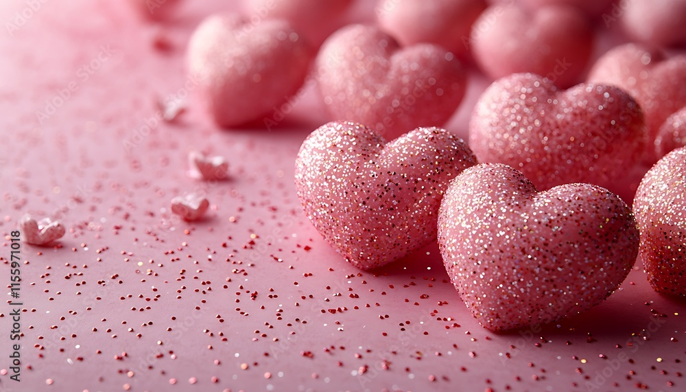 Obraz premium A collection of pink hearts arranged together