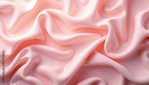 Elegant Soft Pink Fabric Drape with Gentle Folds in Natural Light