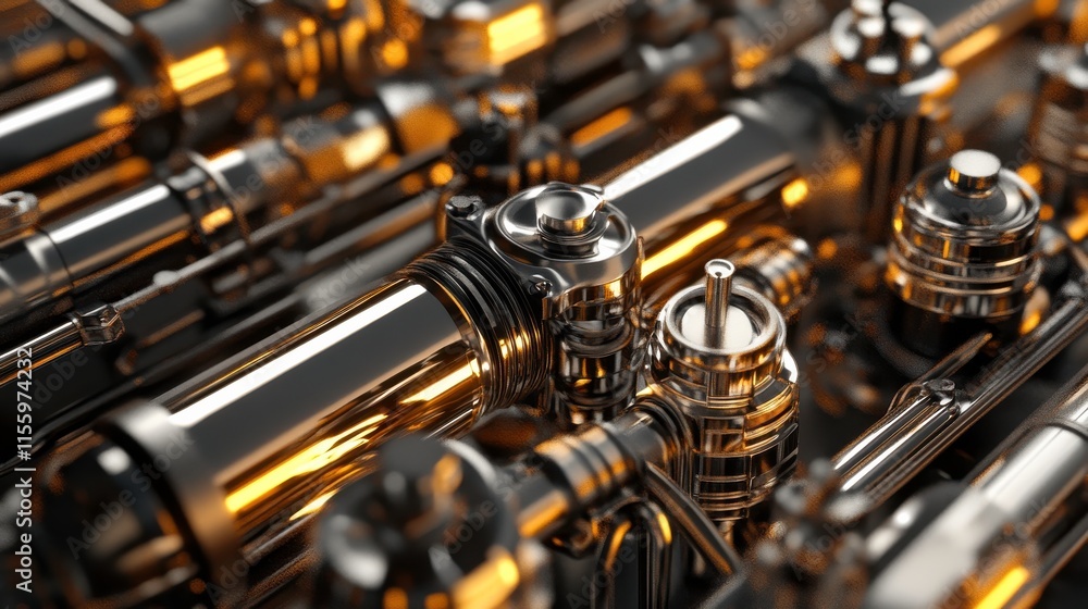 Naklejka premium Futuristic High Detail Parts in Working Environment