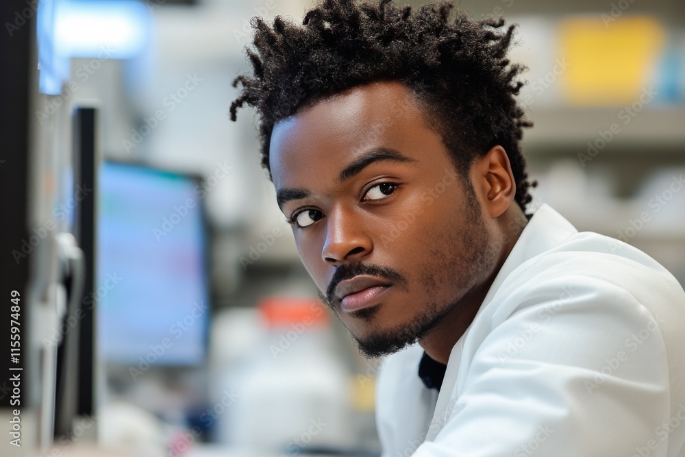 Scientist conducting research in a laboratory setting during the daytime Scientist conducting research in a laboratory setting during the daytime