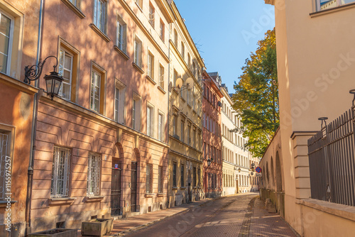 Kozia street. Narrow street in the city center. Old Town. Warsaw, Poland. photo