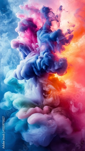 Colorful swirling clouds create an abstract art display in vibrant hues