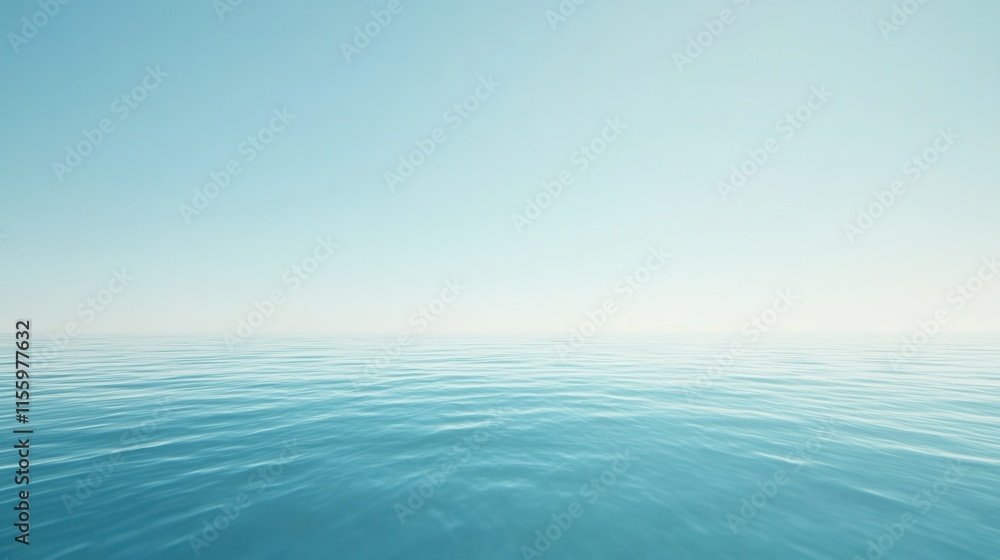 Obraz premium Offshore wind turbines against tranquil ocean horizon - renewable energy concept for environmental design