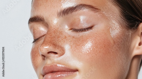 Radiant skin with vitamin rich skincare serum for rejuvenating spring glow