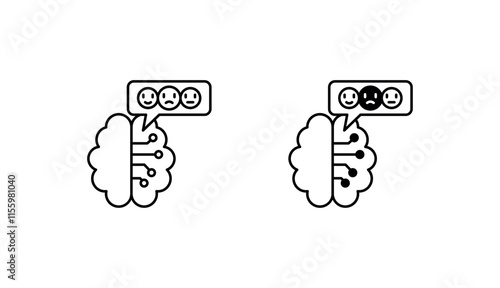 Sentiment analysis icon design with white background stock illustration