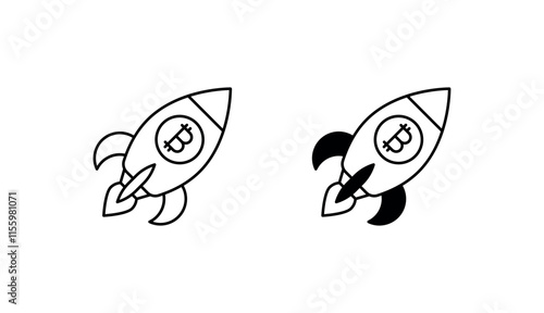 Token launchpads icon design with white background stock illustration