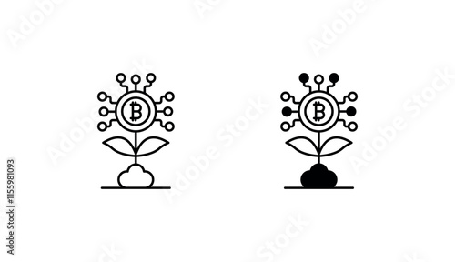 Yield farming platforms icon design with white background stock illustration