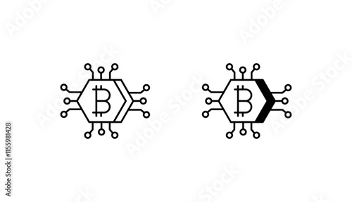 Crypto landing icon design with white background stock illustration