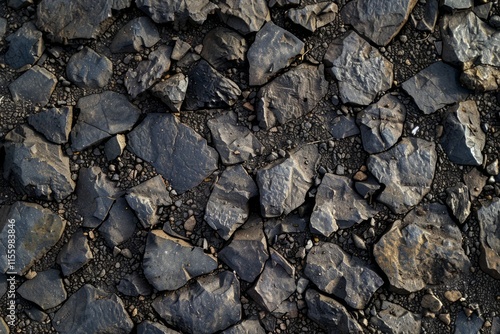 Wallpaper Mural  Grey asphalt rock ground debris. Detailed photo textured background Torontodigital.ca