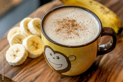 Banana Smoothie in a Monkey Design Mug