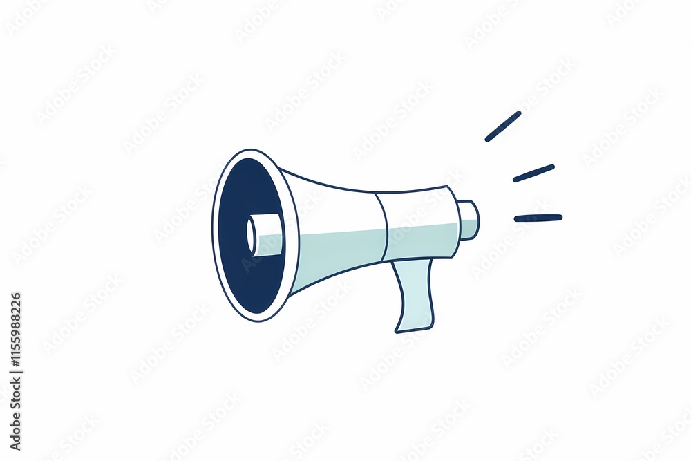 Loud and Clear: A simple, yet effective illustration of a megaphone, symbolizing communication, announcement, and attention-grabbing power. The design is clean and modern, perfect for marketing. Loud and Clear: A simple, yet effective illustration of a megaphone, symbolizing communication, announcement, and attention-grabbing power. The design is clean and modern, perfect for marketing.