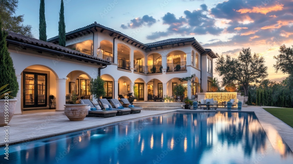 Experience luxury living modern villa with pool scenic sunset views outdoor oasis in a tranquil setting Experience luxury living modern villa with pool scenic sunset views outdoor oasis in a tranquil setting