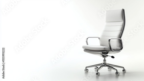 A modern office chair with ergonomic design on a white isolated background photo