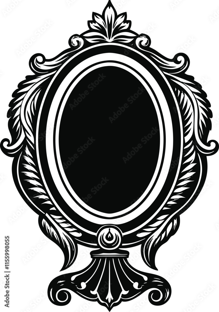 Obraz premium Simple Mirror Silhouette Vector Illustration