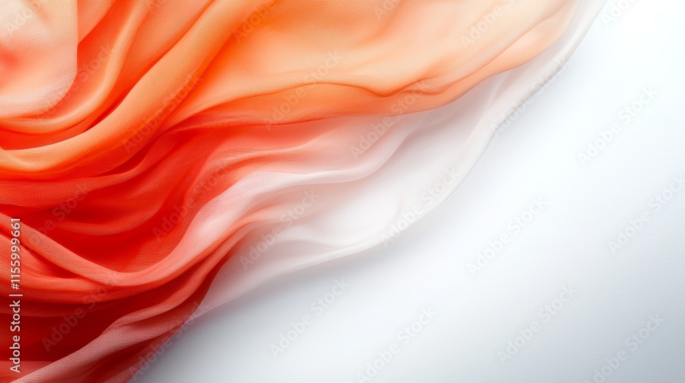 Obraz premium a close up of a red and white fabric on a white background
