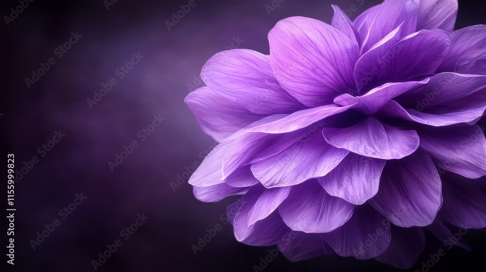 A close up of a purple flower on a black background A close up of a purple flower on a black background