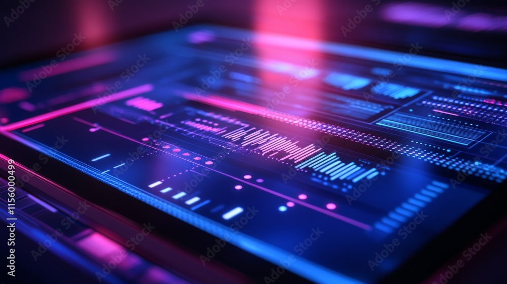 Obraz premium Immersive Learning Interface with High Contrast Visuals