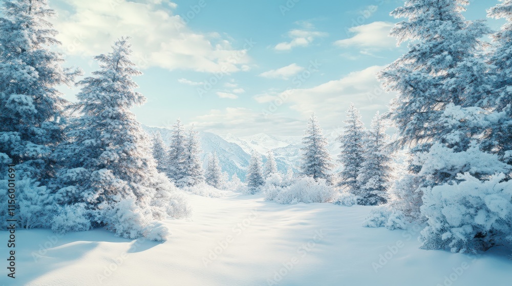 Merry christmas and happy new year greeting background with copy-space.Beautiful winter landscape with snow covered trees. Merry christmas and happy new year greeting background with copy-space.Beautiful winter landscape with snow covered trees.