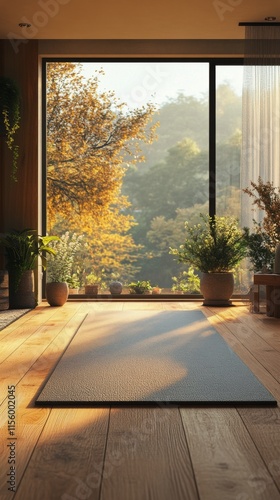 Morning yoga practice in a serene indoor space filled with plants