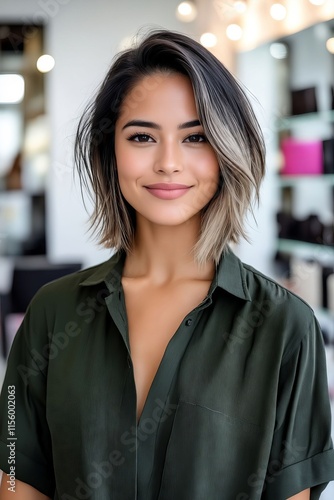 Wallpaper Mural A woman in a green shirt smiles at the camera Torontodigital.ca
