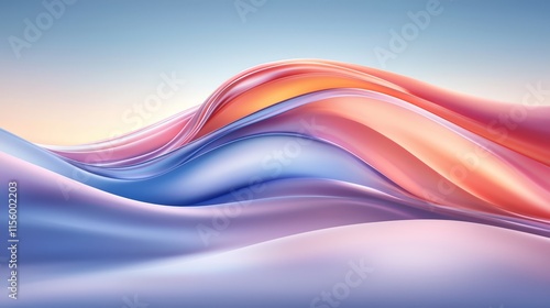 Wallpaper Mural A blue and pink abstract background with wavy lines Torontodigital.ca