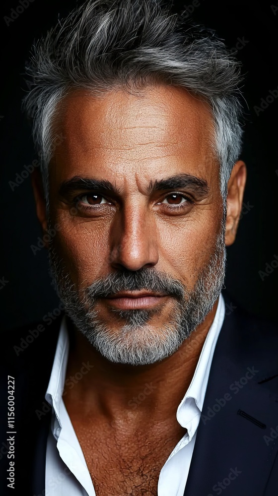 A man with grey hair and a white shirt A man with grey hair and a white shirt
