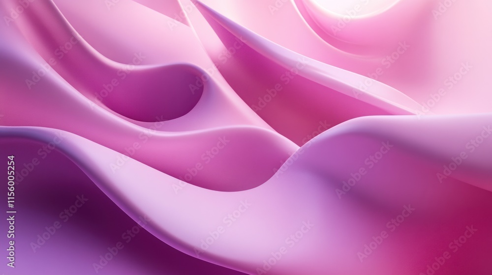 Obraz premium Abstract Pink Wave Background: Smooth, Elegant, and Dreamy Pink Curves