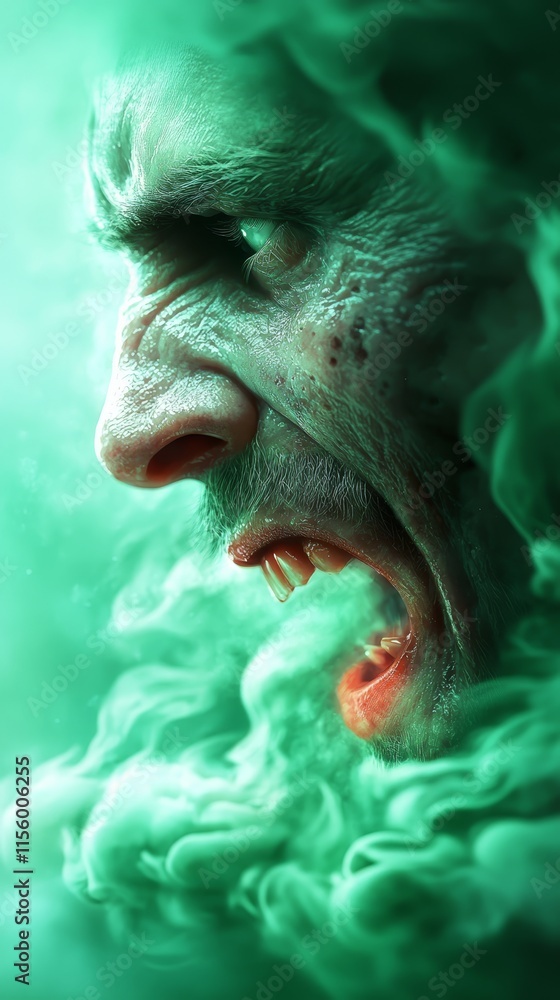 a close up of a man's face with smoke coming out of his mouth a close up of a man's face with smoke coming out of his mouth