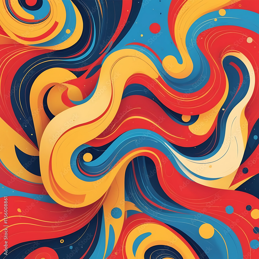 A colorful, vibrant abstract background with swirls of red, yellow, and blue, combined with delicate curves and organic shapes for a playful and energetic feel. A colorful, vibrant abstract background with swirls of red, yellow, and blue, combined with delicate curves and organic shapes for a playful and energetic feel.
