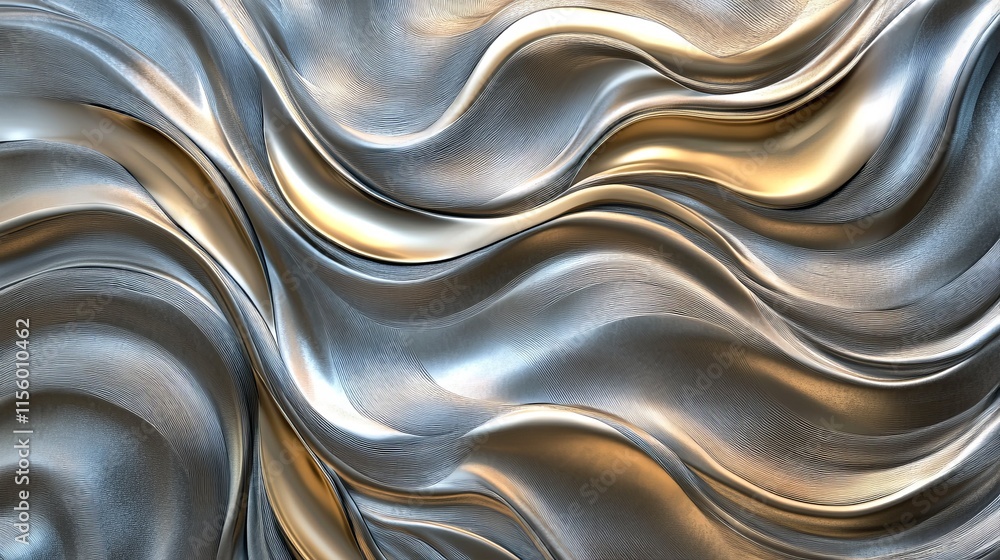 Obraz premium Metallic silver, gold