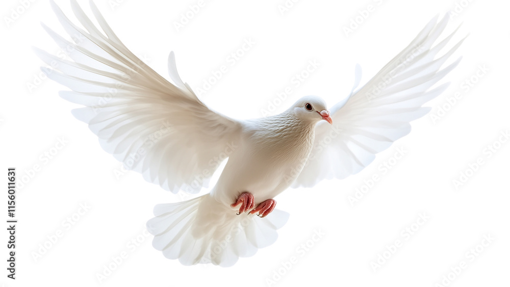 Fototapeta premium White dove flying, cut out