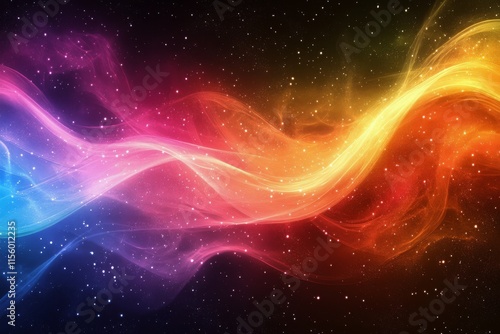 Colorful waves of fluid motion create a mesmerizing abstract background for c...