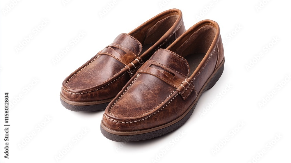 Classic Brown Leather Slip-On Shoes for Casual and Formal Wear Classic Brown Leather Slip-On Shoes for Casual and Formal Wear