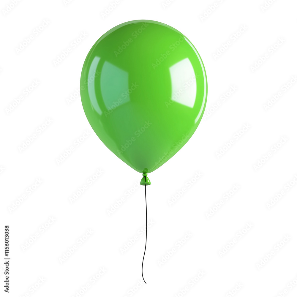 Green Balloon Isolated on White and Transparent Background Green Balloon Isolated on White and Transparent Background
