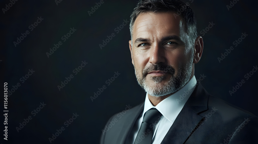 Experienced Business Leader: Professionalism and Authority in Formal Suit Experienced Business Leader: Professionalism and Authority in Formal Suit
