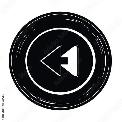 Back button Silhouette Vector icon. Music player. next icon. flat illustration of next vector icon. next sign symbol