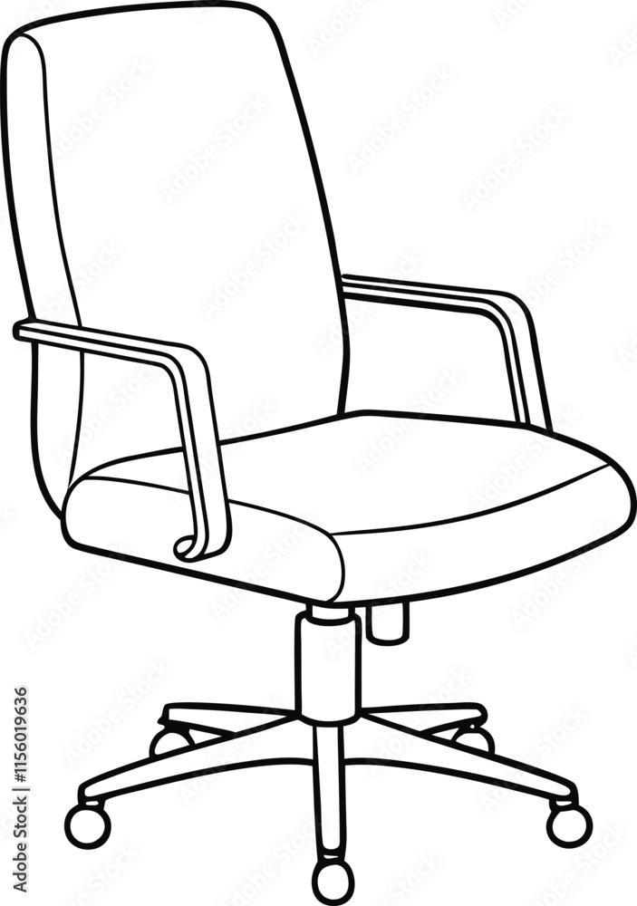 Editable Office Chair Outline Vector Graphic Editable Office Chair Outline Vector Graphic