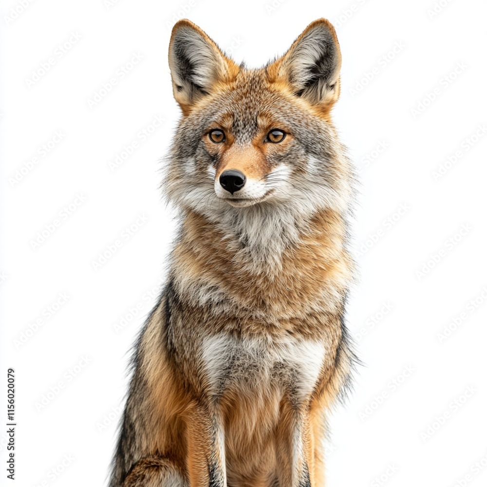 Fototapeta premium Elegant jackal graphic displayed on a white surface.