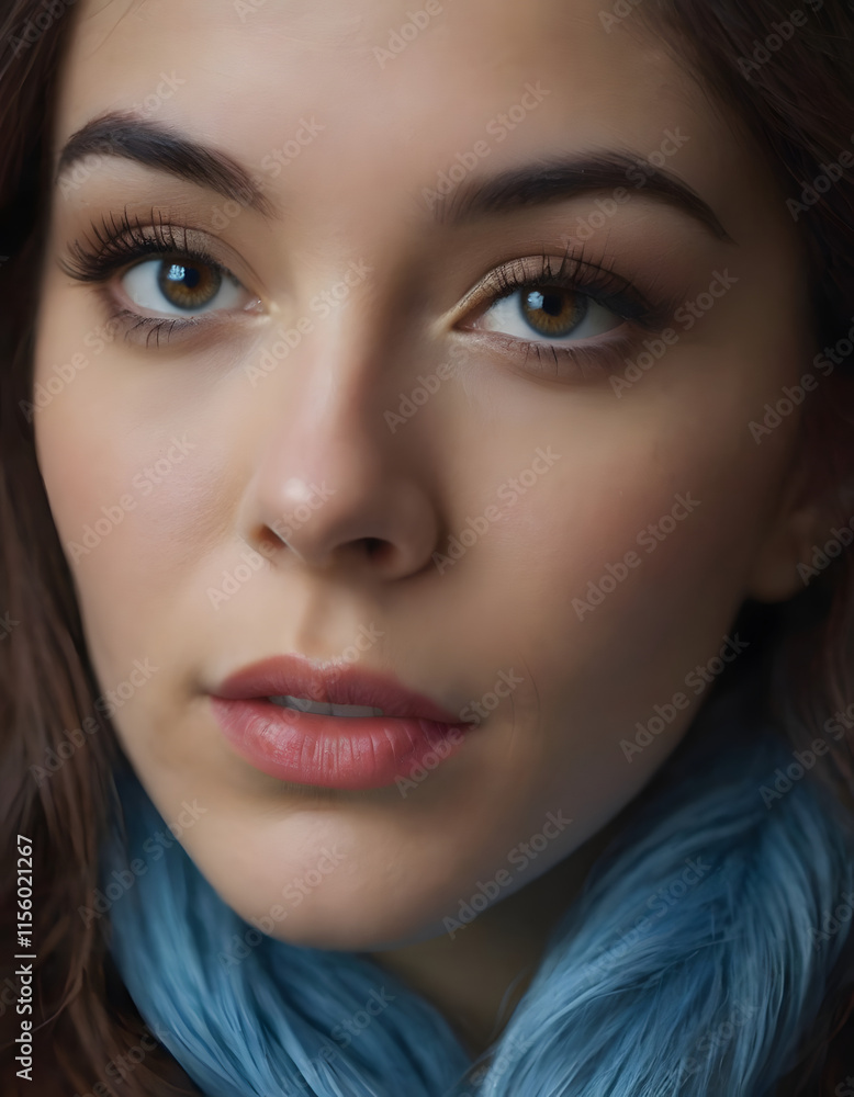 Captivating Portrait of a Striking and Enigmatic Young Woman with Intense, Penetrating Eyes and a Pensive, Thoughtful Expression Captivating Portrait of a Striking and Enigmatic Young Woman with Intense, Penetrating Eyes and a Pensive, Thoughtful Expression