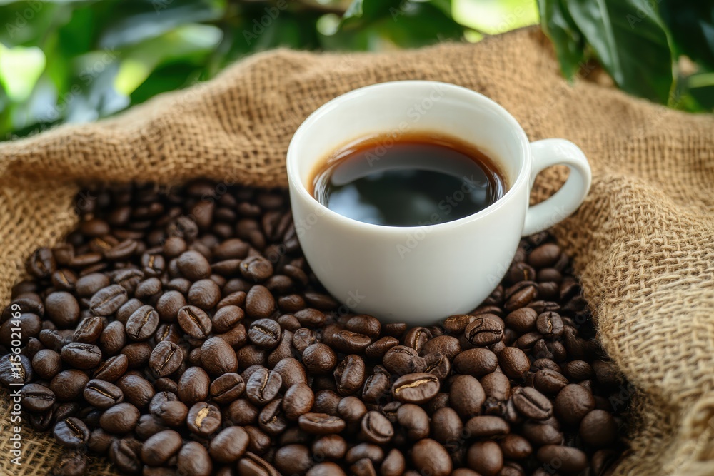 Perfectly brewed Colombian coffee served with fresh beans and rustic charm Perfectly brewed Colombian coffee served with fresh beans and rustic charm
